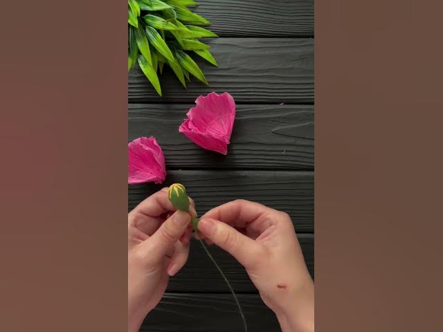 Video thumbnail for How to make easy crepe flower #shorts #youtubeshorts #short