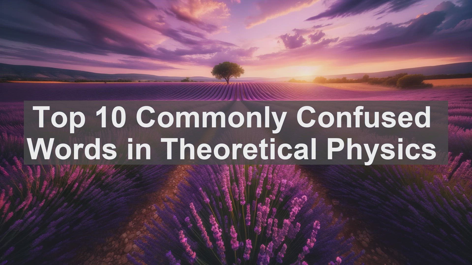 'Video thumbnail for Top 10 Commonly Confused Words in Theoretical Physics'