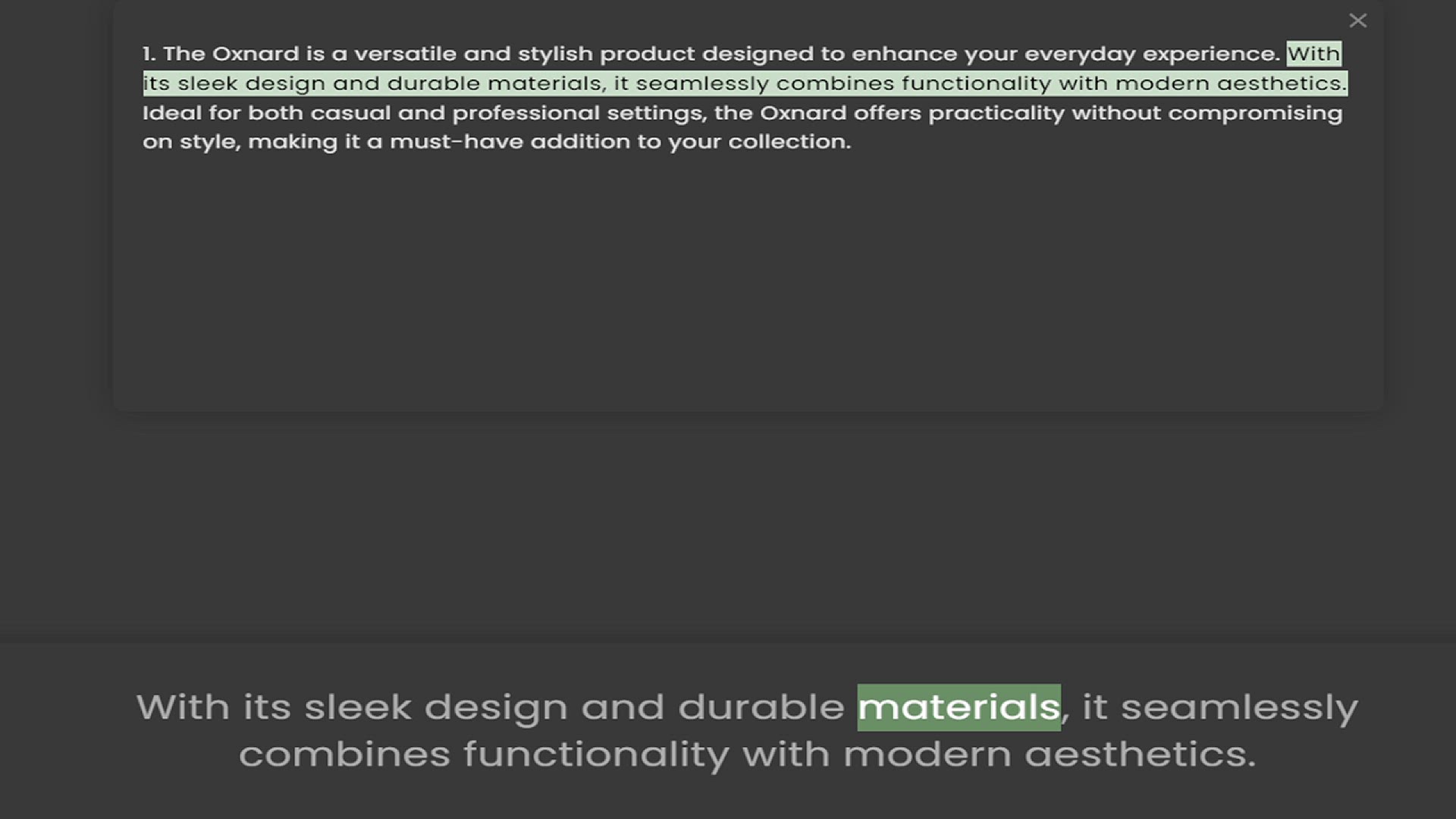 Video thumbnail for its sleek design and durable materials, it seamlessly combines functionality with modern aesthetics. Ideal for both casual and professional settings, the Oxnard offers practicality without compromising on style, making it a must-have addi