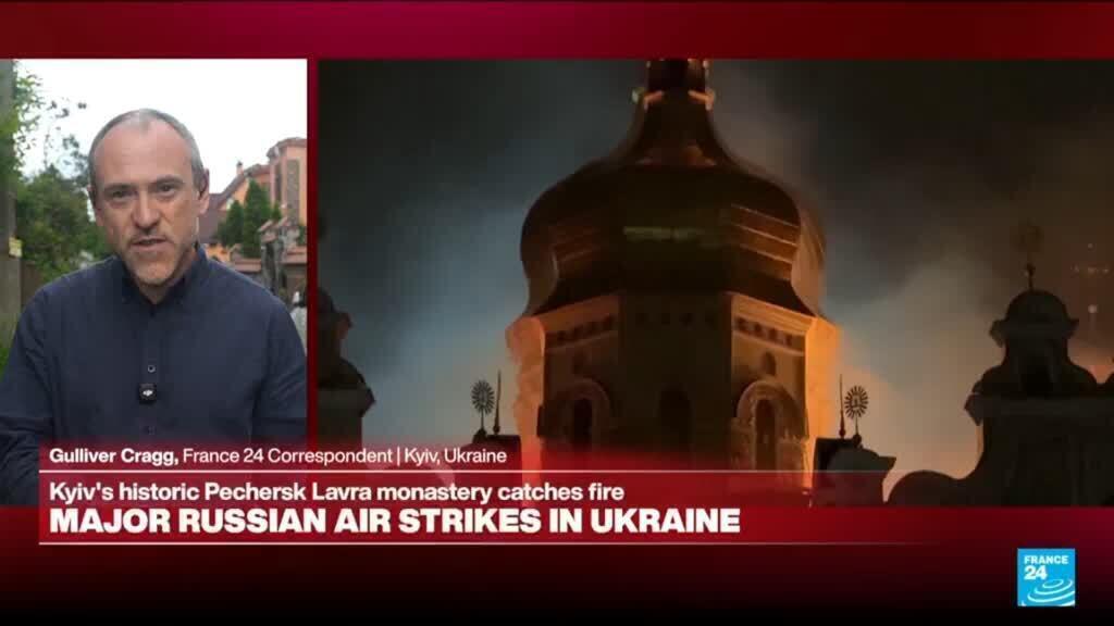 Video thumbnail for Kyiv monastery: 'Not inconceivable that is was deliberately targeted'