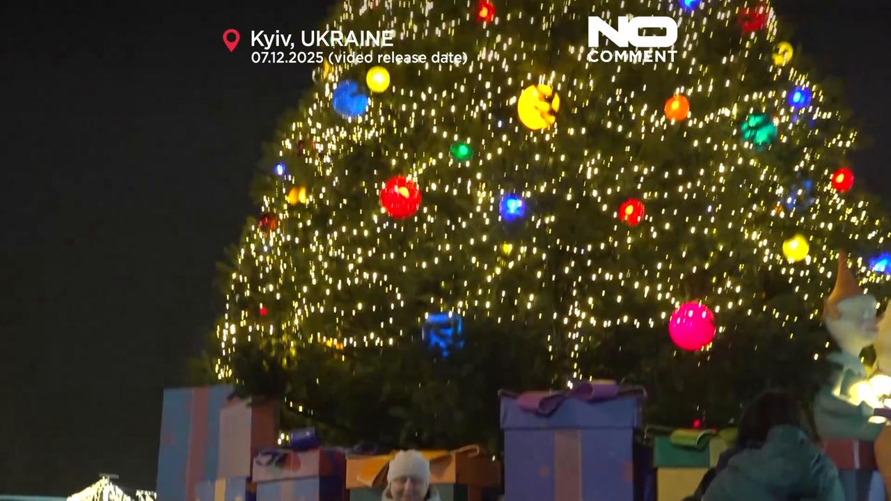 Video thumbnail for Families find rare calm at Ukraine's exhibition centre amid power cuts