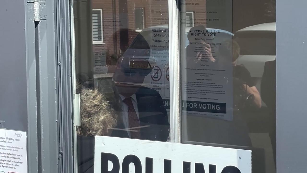 Video thumbnail for Reform UK leader Nigel Farage casts vote in Essex for local elections in England.