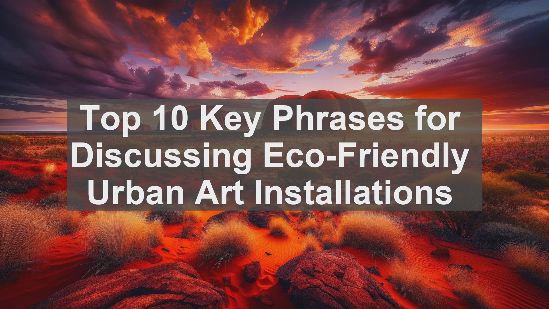 'Video thumbnail for Top 10 Key Phrases for Discussing EcoFriendly Urban Art Installations'