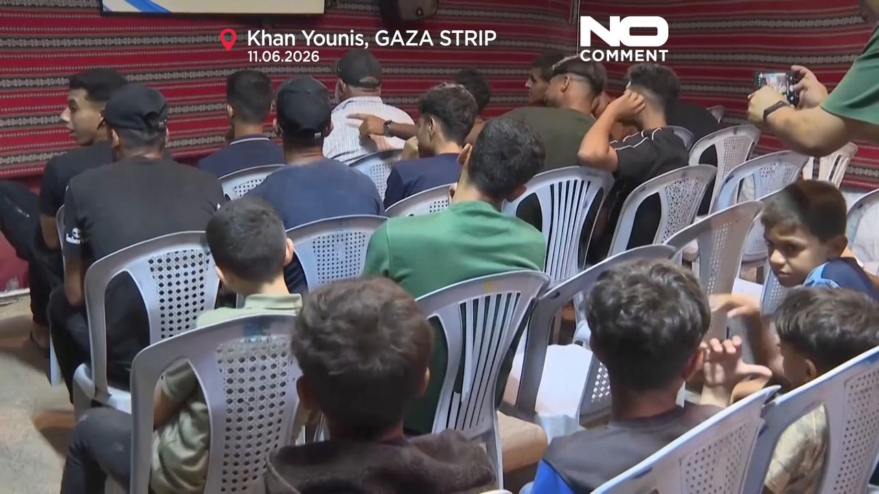 Video thumbnail for Gaza residents find brief escape in World Cup opener