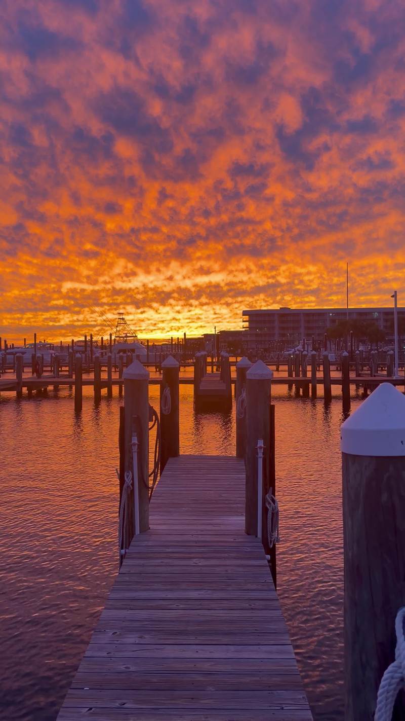 Video thumbnail for Fiery Marina Sunset over Orange Beach Harbor