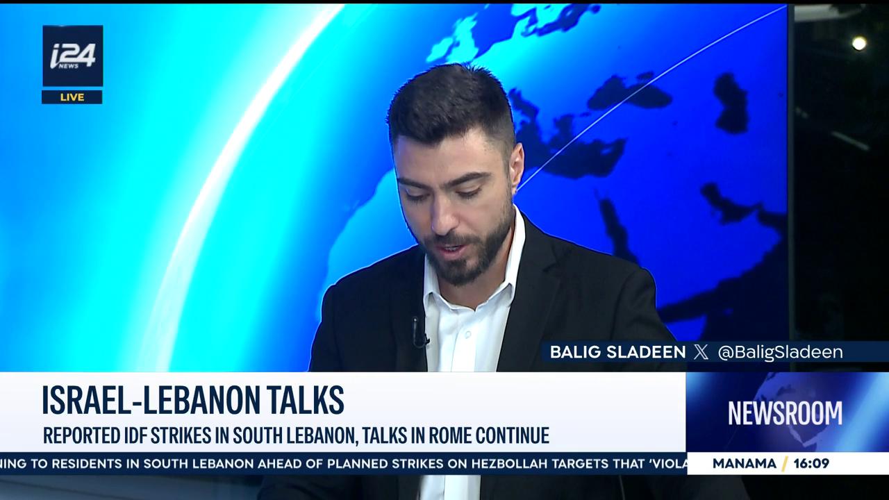 Video thumbnail for Israel-Lebanon talks: Israel, Lebanon continue U.S.-mediated talks in Rome