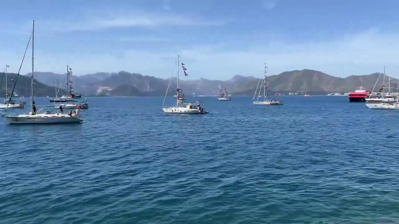 Video thumbnail for Türkiye: Global Sumud Flotilla Arrives In Turkiye With 33 Boats Bound For Gaza Mission.
