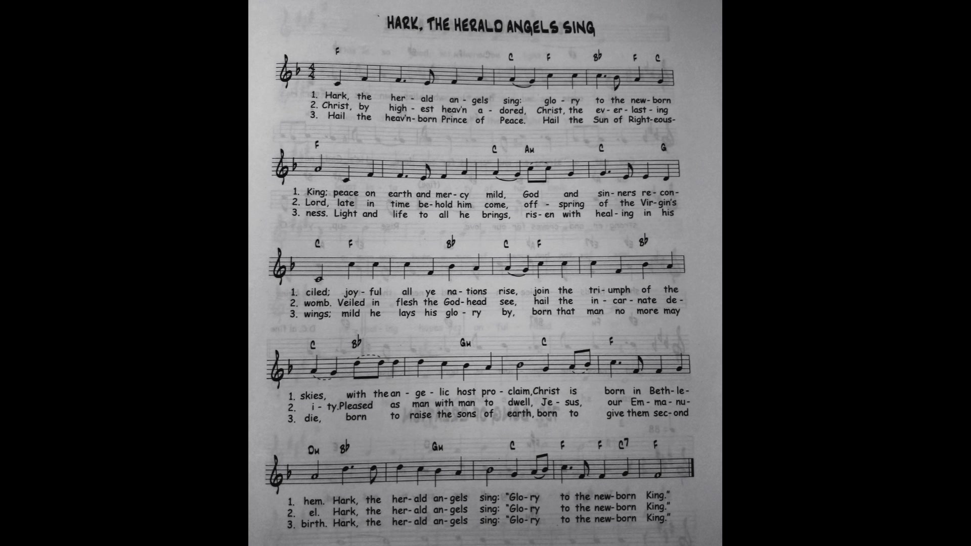 'Video thumbnail for Hark the Herald Angels Sing - Catholic Mass Song Sheet Music'