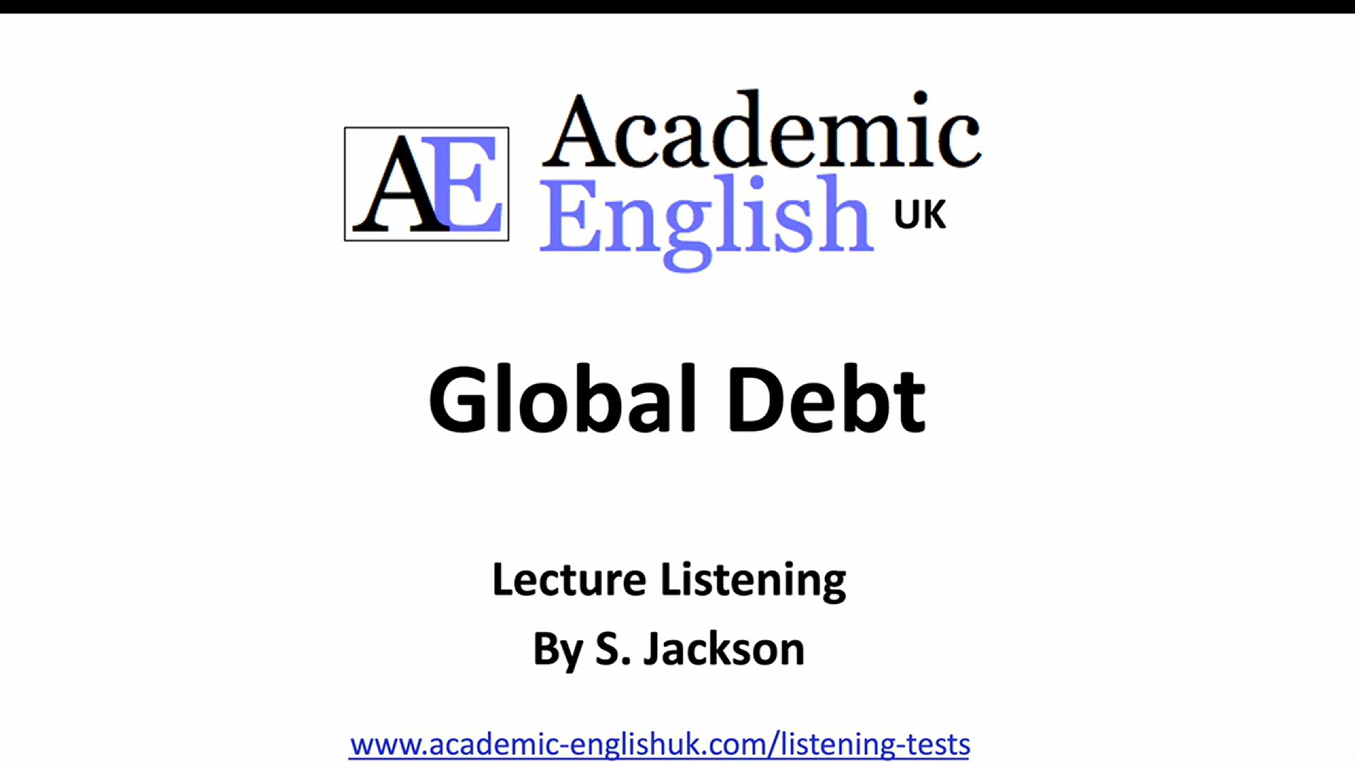 Video thumbnail for Global debt lecture 2022