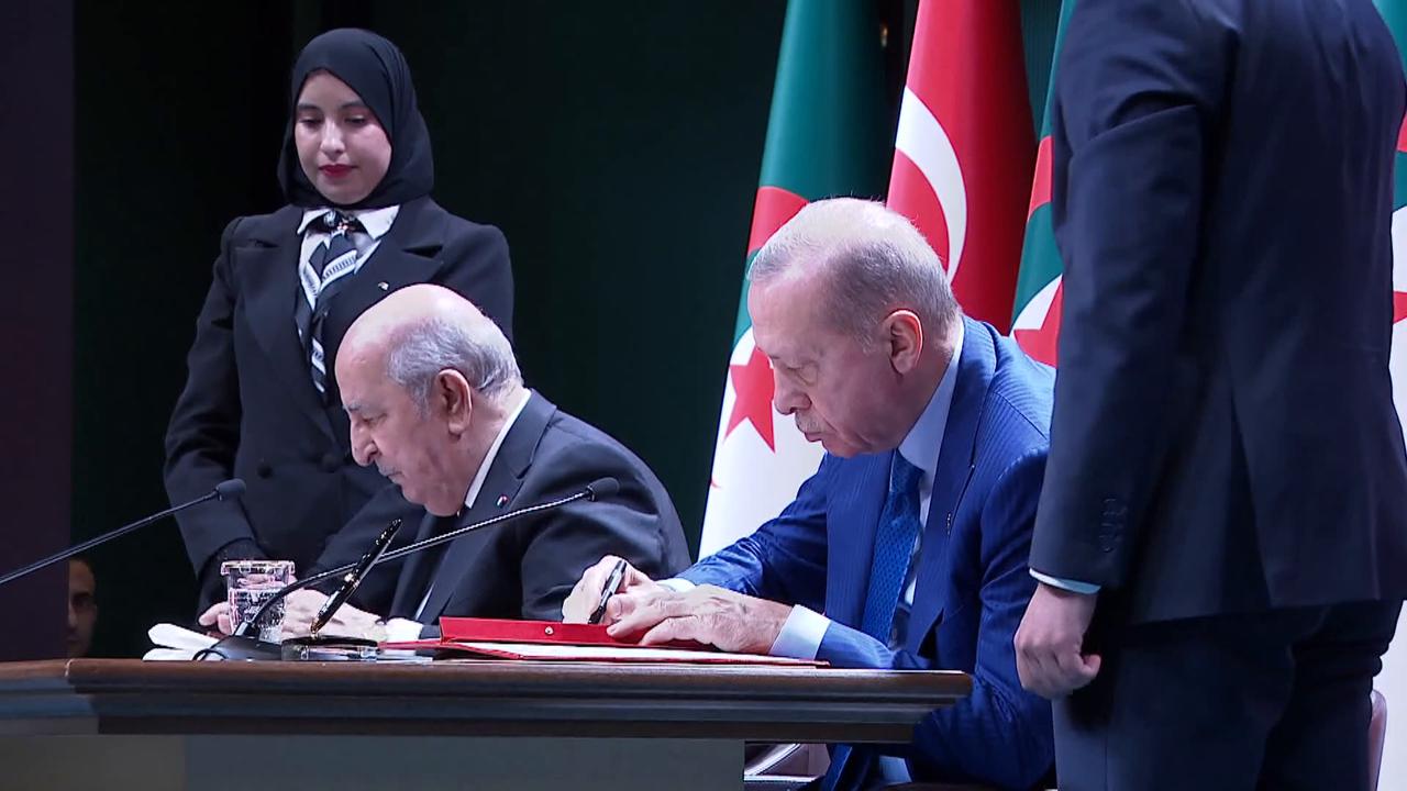 Video thumbnail for Türkiye: Türkiye, Algeria sign cooperation agreements in Ankara (2).