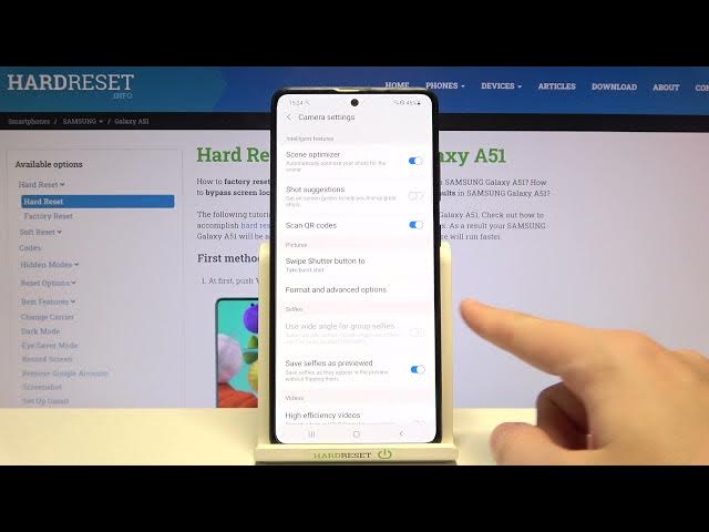 Video thumbnail for How to Manage Camera Mirror Effect in SAMSUNG Galaxy A51 – Find Reflection Settings