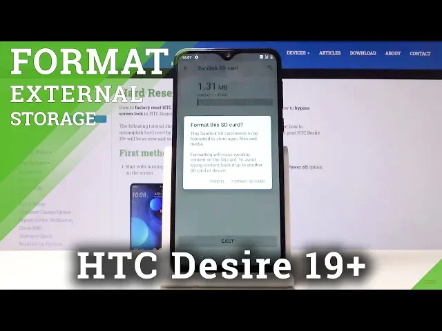 Video thumbnail for How to Format SD Card in HTC Desire 19+ - Reset Memory Card