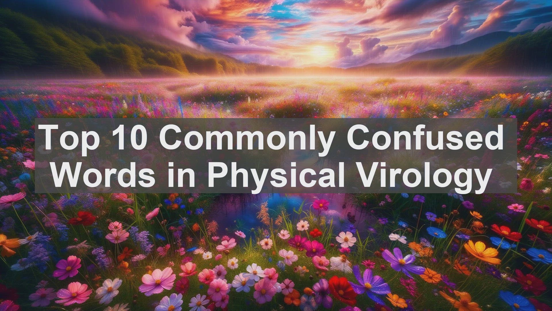 'Video thumbnail for Top 10 Commonly Confused Words in Physical Virology'