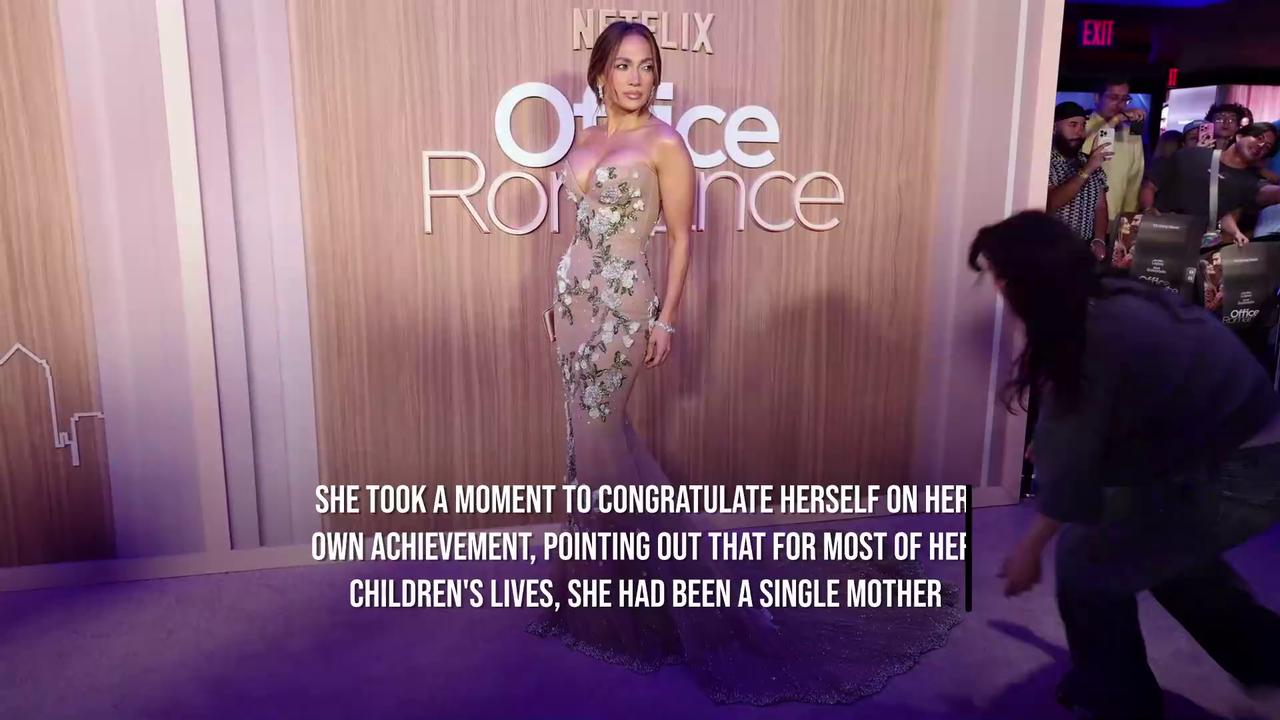 Video thumbnail for Jennifer Lopez declares she raised twins with 'very little help'.