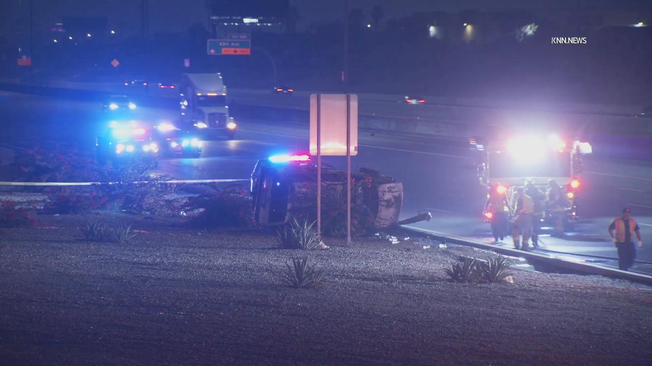 Video thumbnail for US, Phoenix: Phoenix One Critical In Fiery I-10 Rollover Crash.