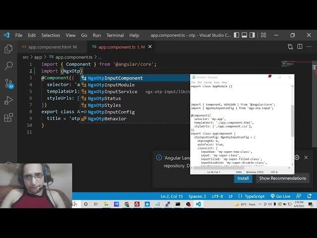 Video thumbnail for Angular 13 ngx-otp-input Example to Receive One Time Password & Fill it inside TextBox in TypeScript