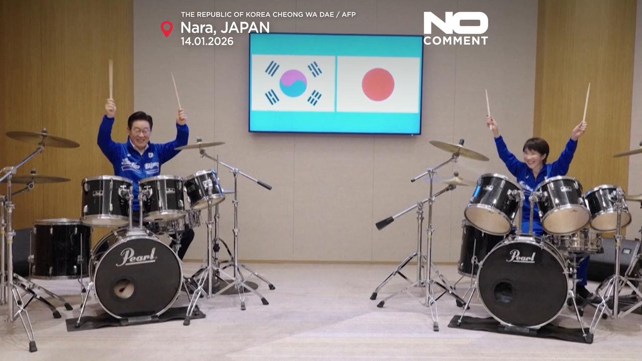 Video thumbnail for Prime Minister Takaichi and President Lee share drum session in Tokyo
