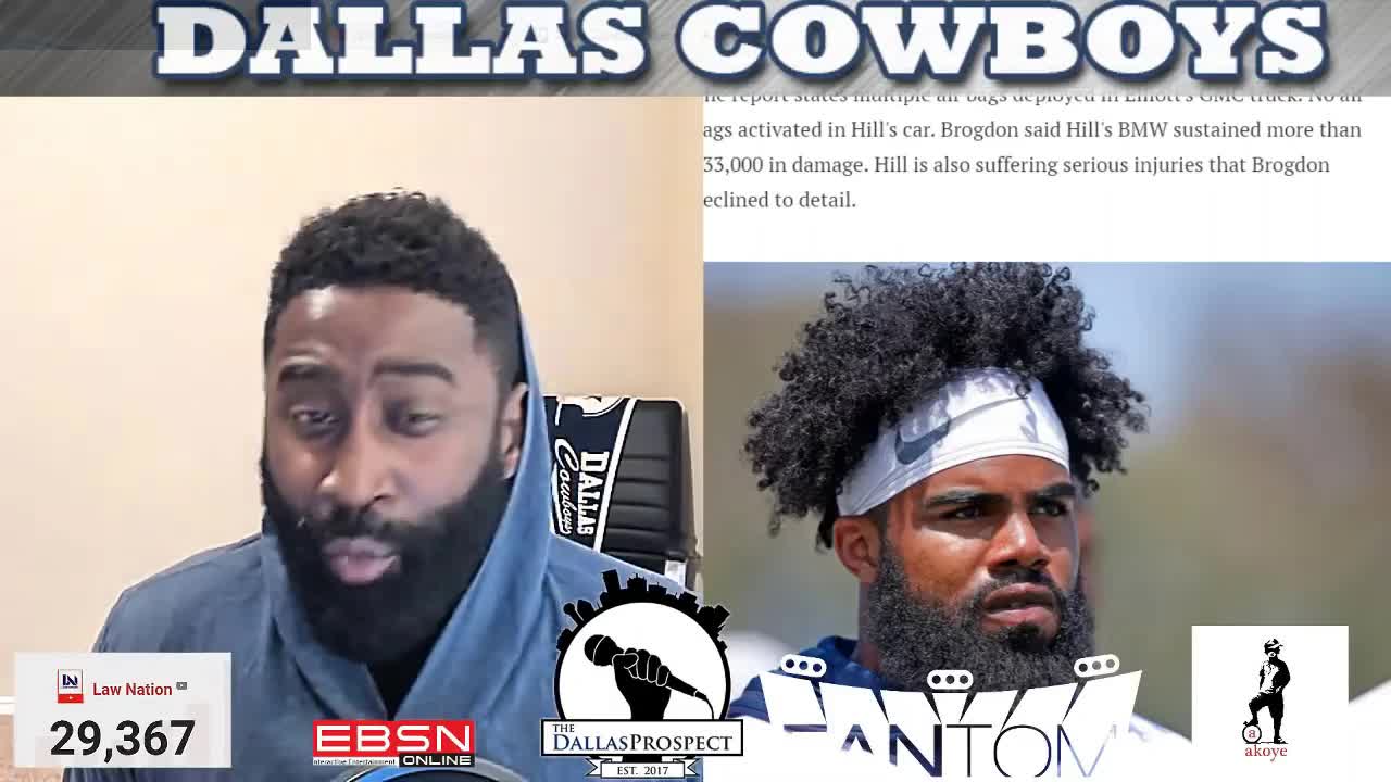 Video thumbnail for law nation sports: dallas cowboys' ezekiel elliott lawsuit, ronnie hill car accident, and 2018 training camp talk