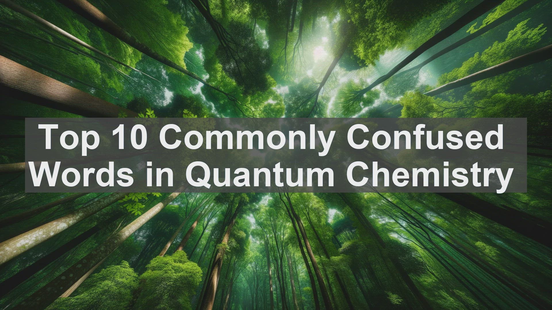 'Video thumbnail for Top 10 Commonly Confused Words in Quantum Chemistry'