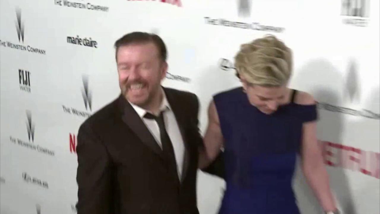 Video thumbnail for UNCAPTIONED: Ricky Gervais vows to marry partner Jane Fallon after 40 years together.
