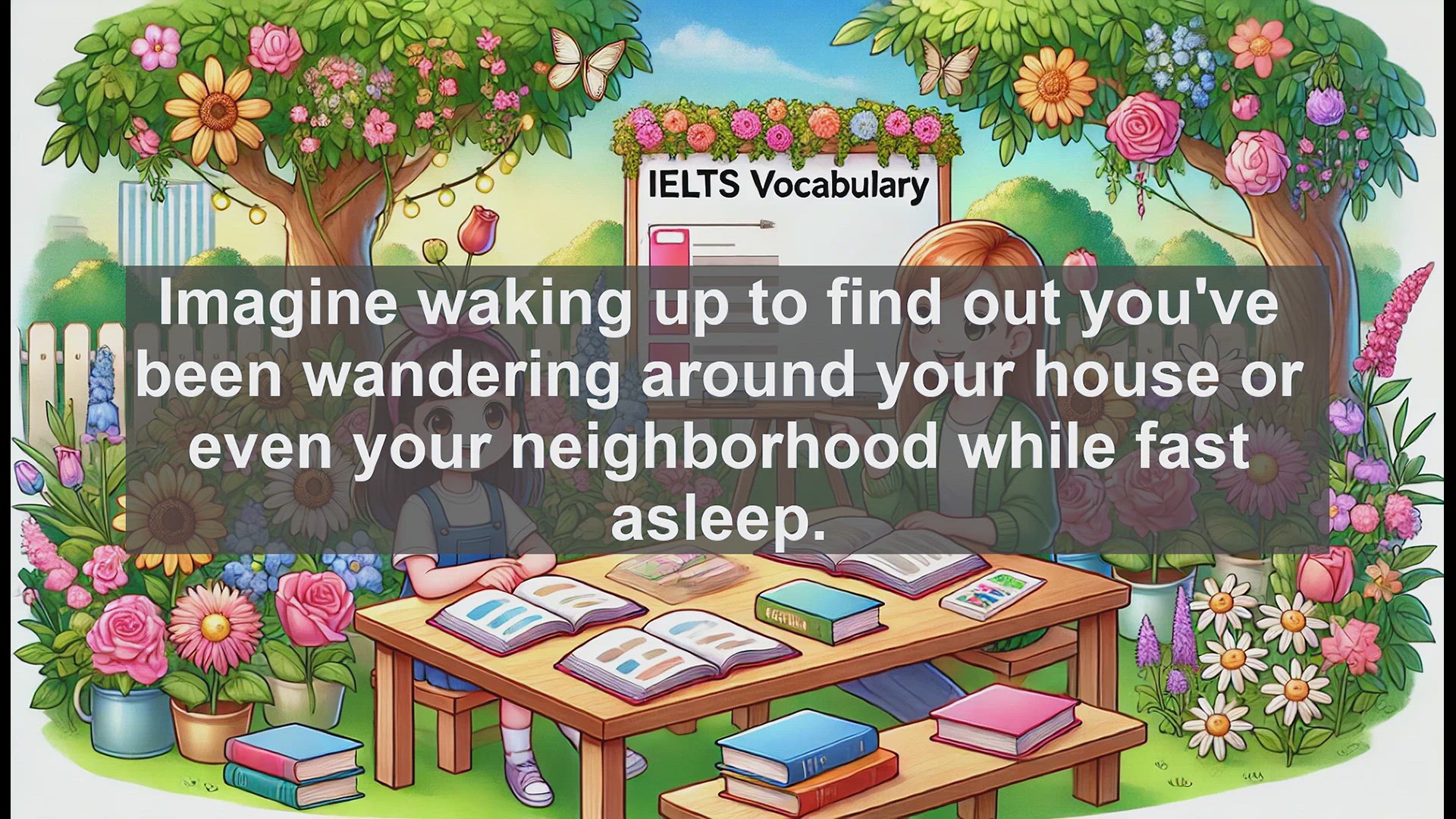 'Video thumbnail for 2000 Must Know IELTS 9.0 Vocabulary - Somnambulist: Understanding Sleepwalking'