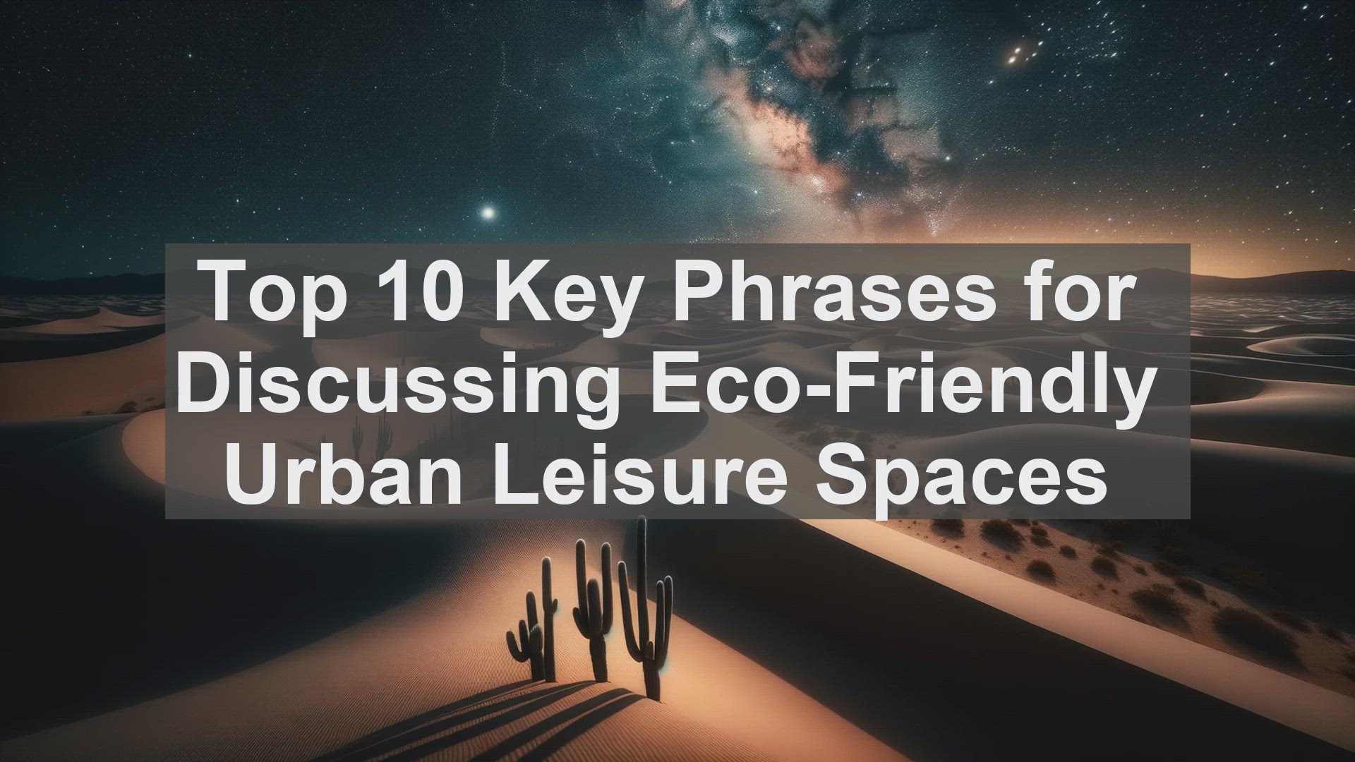 'Video thumbnail for Top 10 Key Phrases for Discussing EcoFriendly Urban Leisure Spaces'