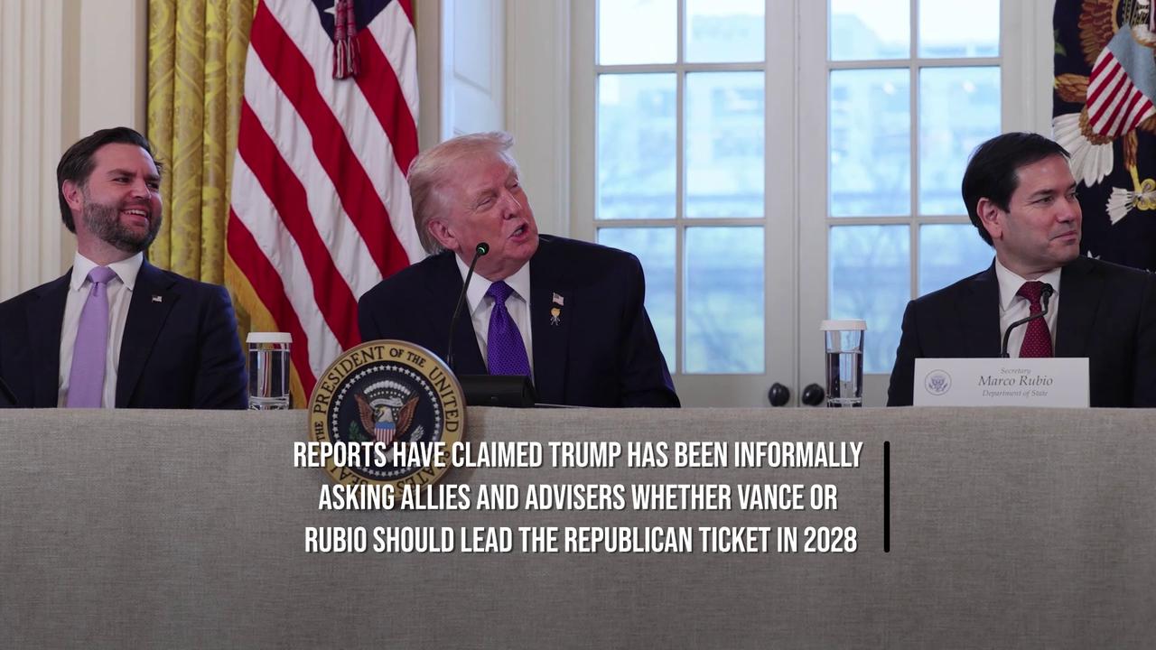 Video thumbnail for JD Vance Jokes About Rubio Rivalry And 'The Apprentice'.