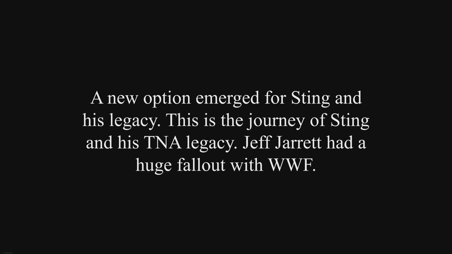 Video thumbnail for Sting and His Legacy In TNA