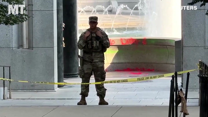 Video thumbnail for Woman arrested after defacing WWII Memorial with graffiti