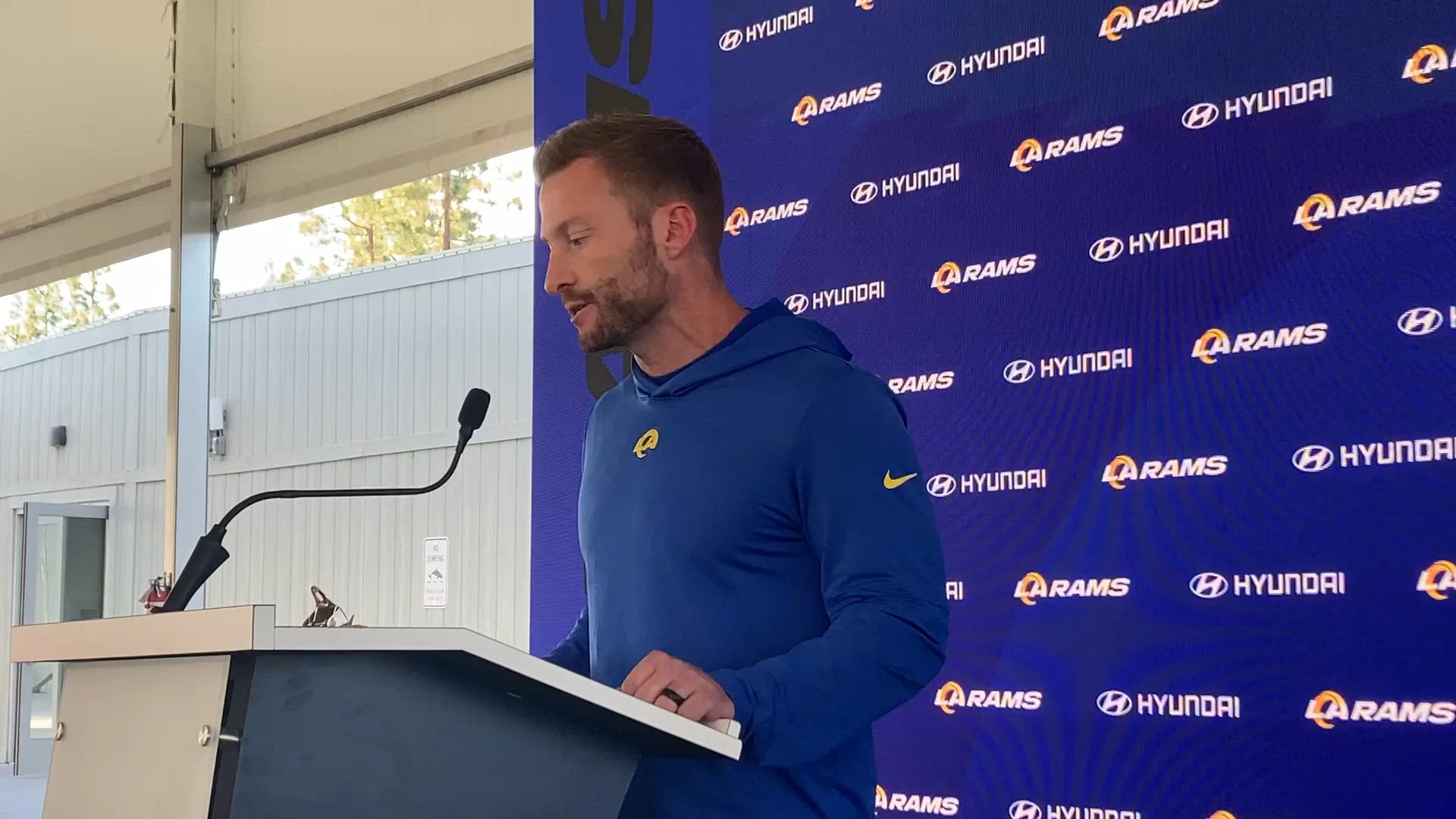 Video thumbnail for Los Angeles Rams HC Sean McVay on Injuries, Practice, Week 13, Stopping Run, More