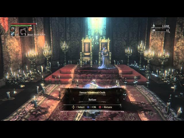 Video thumbnail for Bloodborne - Annalise Queen of the Vilebloods: Respect Gesture, Cainhurst Badge & Unopened Summons