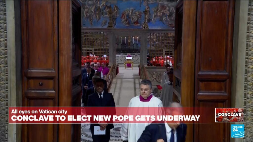 Video thumbnail for ‘Extra Omnes,’ meaning 'everybody out,' has been pronounced to start the Conclave