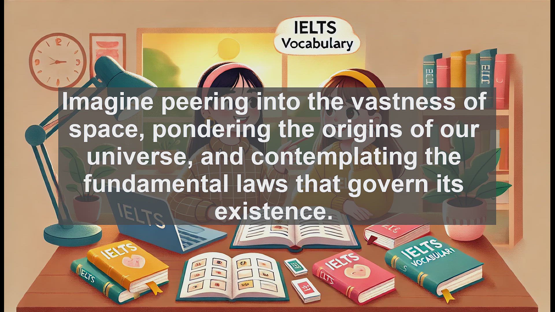 'Video thumbnail for 5000 Must Know IELTS 8.0 Vocabulary - Cosmology: Exploring the Universe's Origins and Structure'