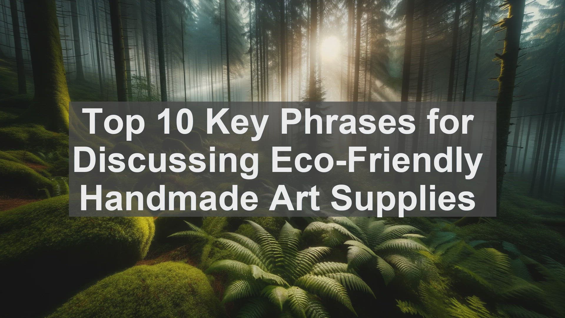'Video thumbnail for Top 10 Key Phrases for Discussing EcoFriendly Handmade Art Supplies'
