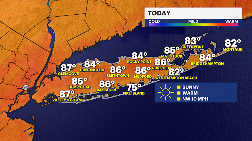 Video thumbnail for Sunny Saturday, storms return Sunday on Long Island