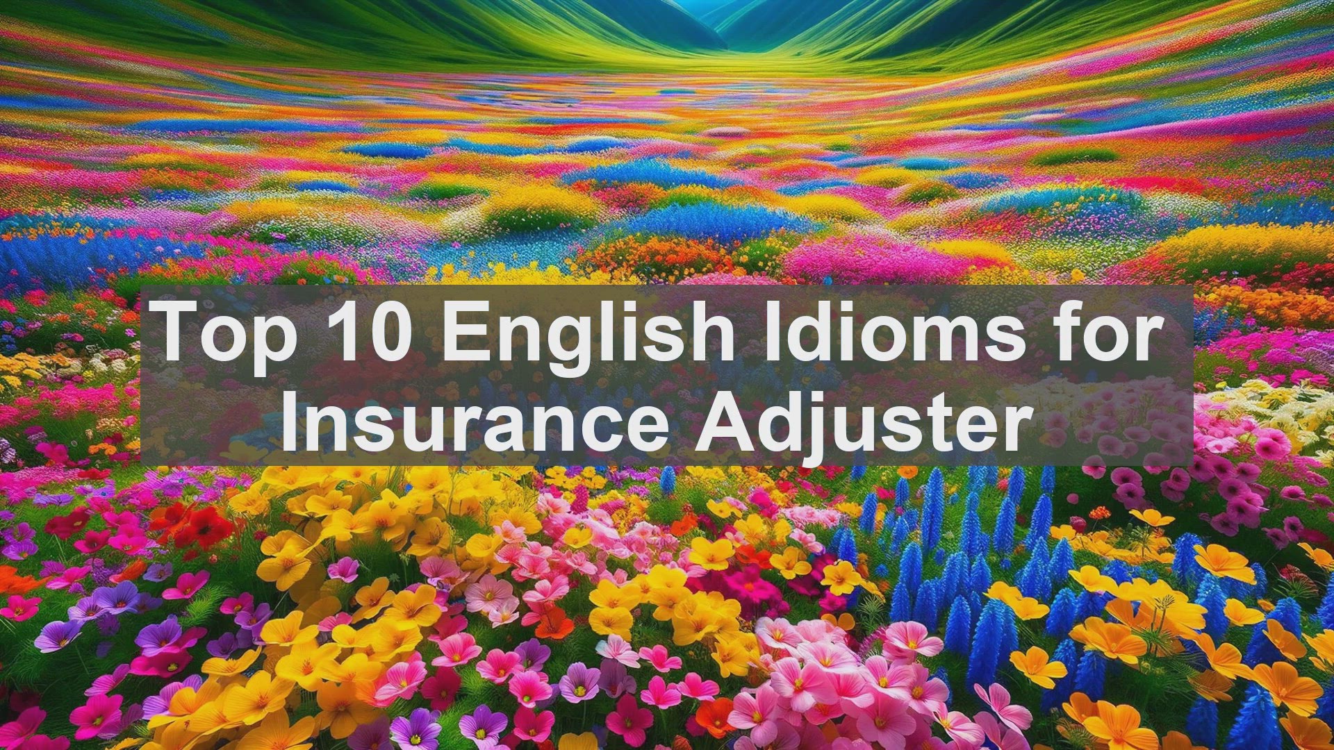 'Video thumbnail for Top 10 English Idioms for Insurance Adjuster'