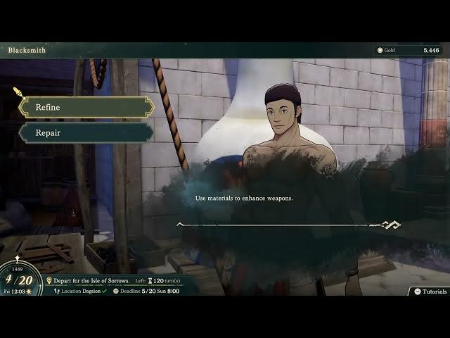 Video thumbnail for Fire Emblem: Fortune's Weave - 1. Cai's Path Ch 6: Ever Employed a Blacksmith? Speak with Blacksmith