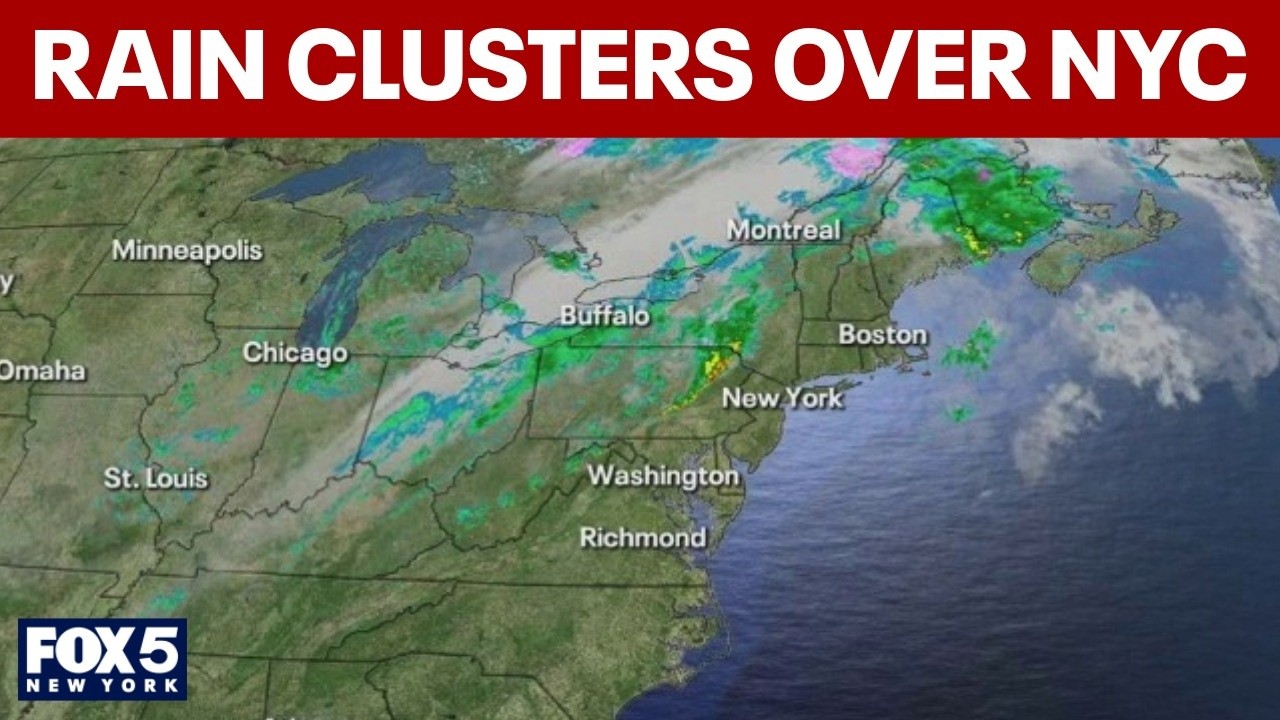 Video thumbnail for NYC, NJ storm 7 p.m. update: Rain clusters over the city