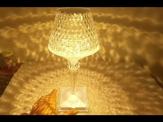 Video thumbnail for New Crystal Table Lamp With Built-in Battery Portable Touch Diamond Desk Lamp Night Light