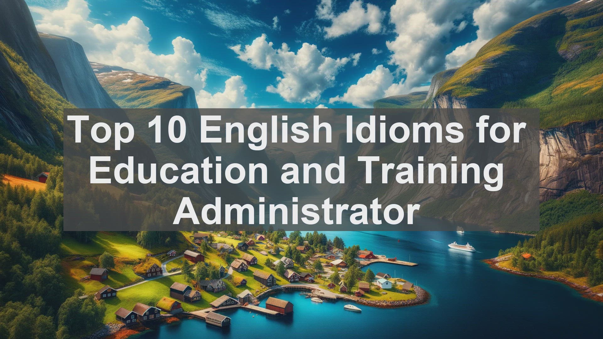 'Video thumbnail for Top 10 English Idioms for Education and Training Administrator'