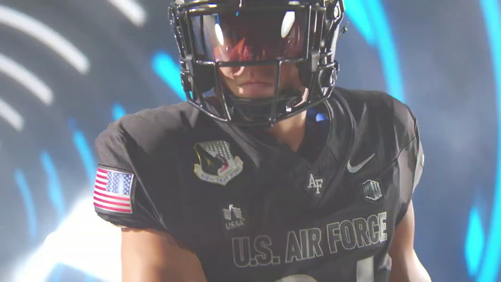 Video thumbnail for Air Force Academy to sport B-21 Raider-inspired uniforms against Navy