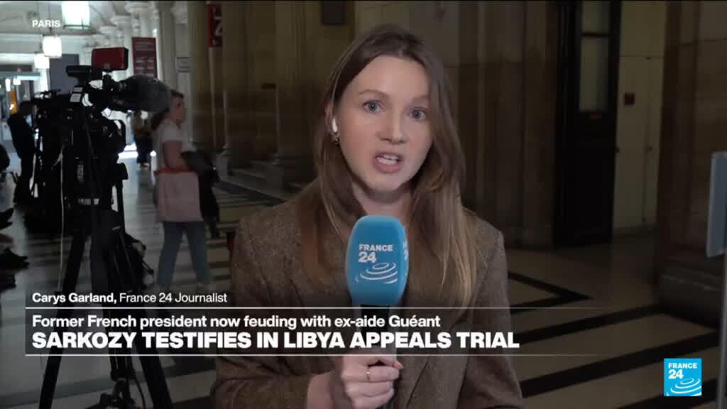 Video thumbnail for Former French president Sarkozy testifies in Libya appeals trial
