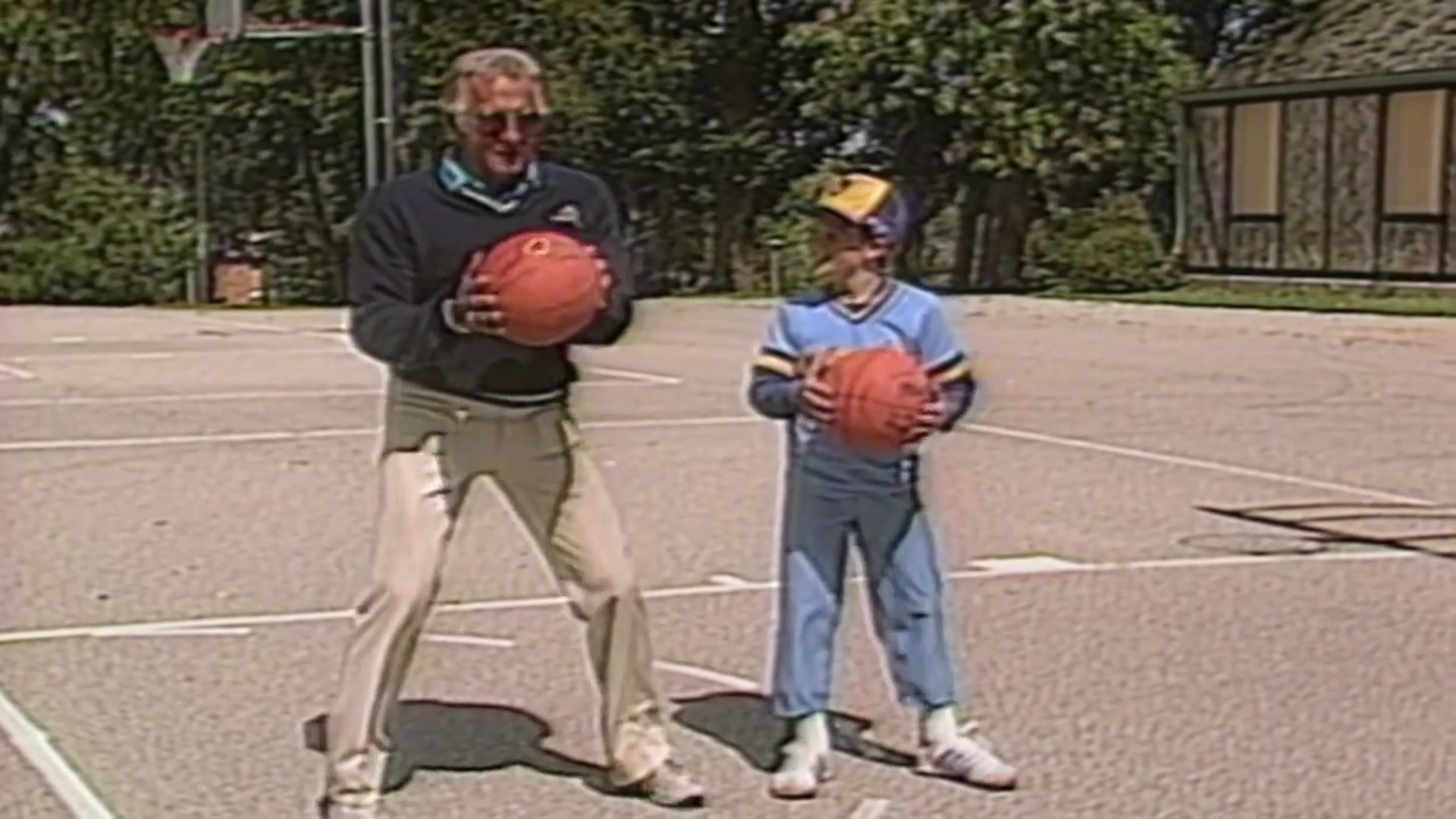 'Video thumbnail for Bob Uecker & Christopher Johnston playing basketball for Episode 1 of The Wacky World of Sports'