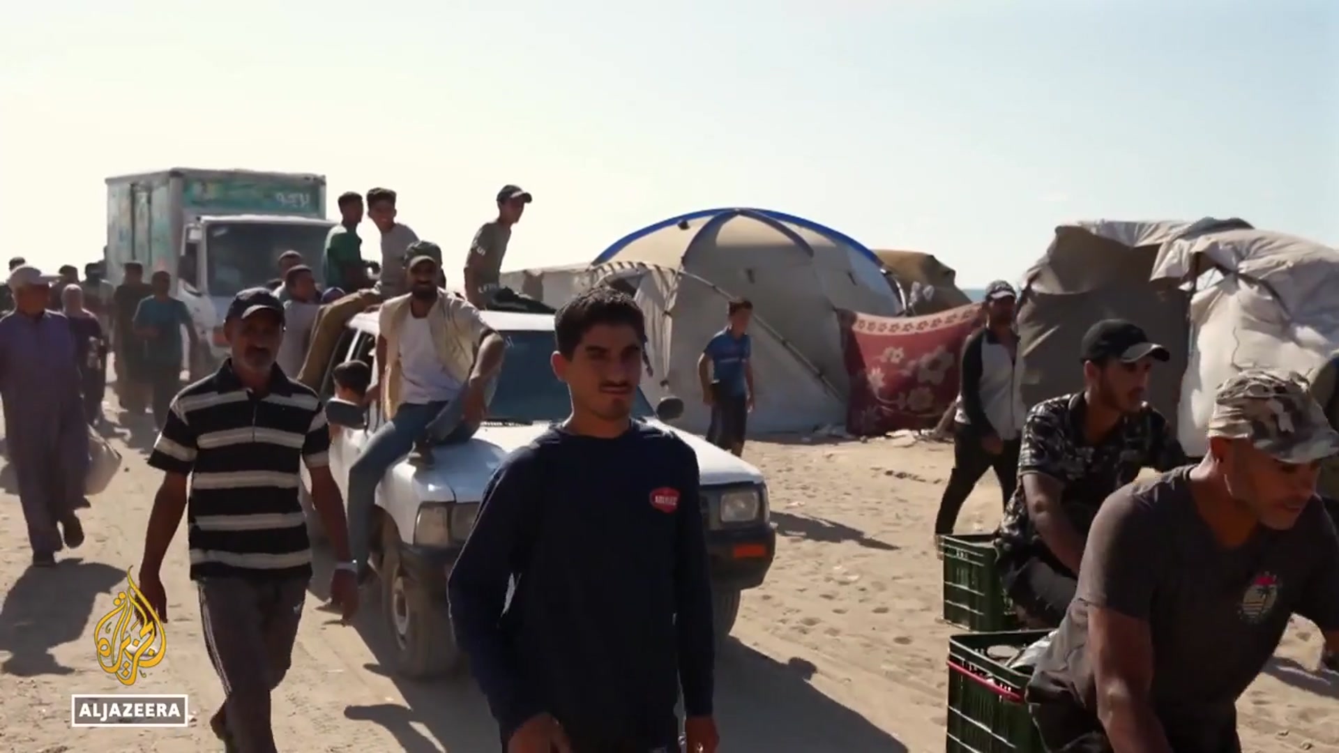 'Video thumbnail for Palestinians Return to Northern Gaza Amid Destruction'