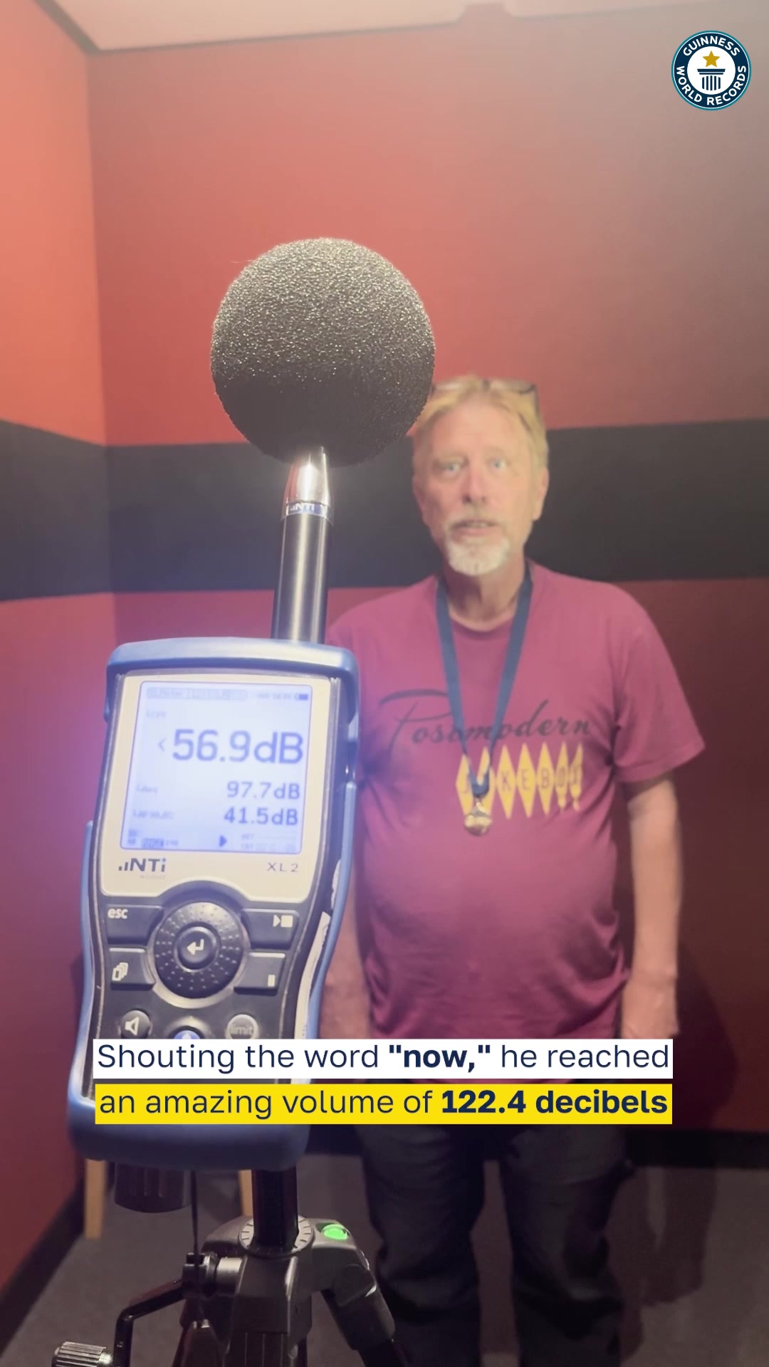 Video thumbnail for Loudest shout (male) - 122.4 decibels by Joseph McGrail-Bateup