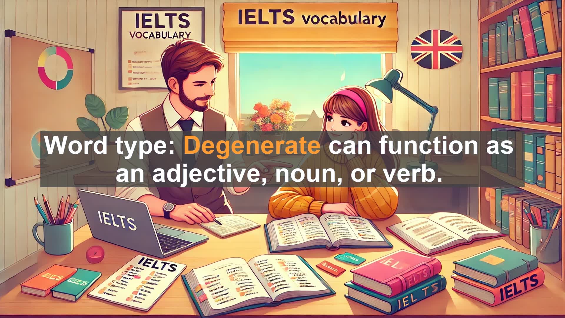 'Video thumbnail for 5000 Must Know IELTS 8.0 Vocabulary - Mastering 'Degenerate': A Key Word for IELTS Success'