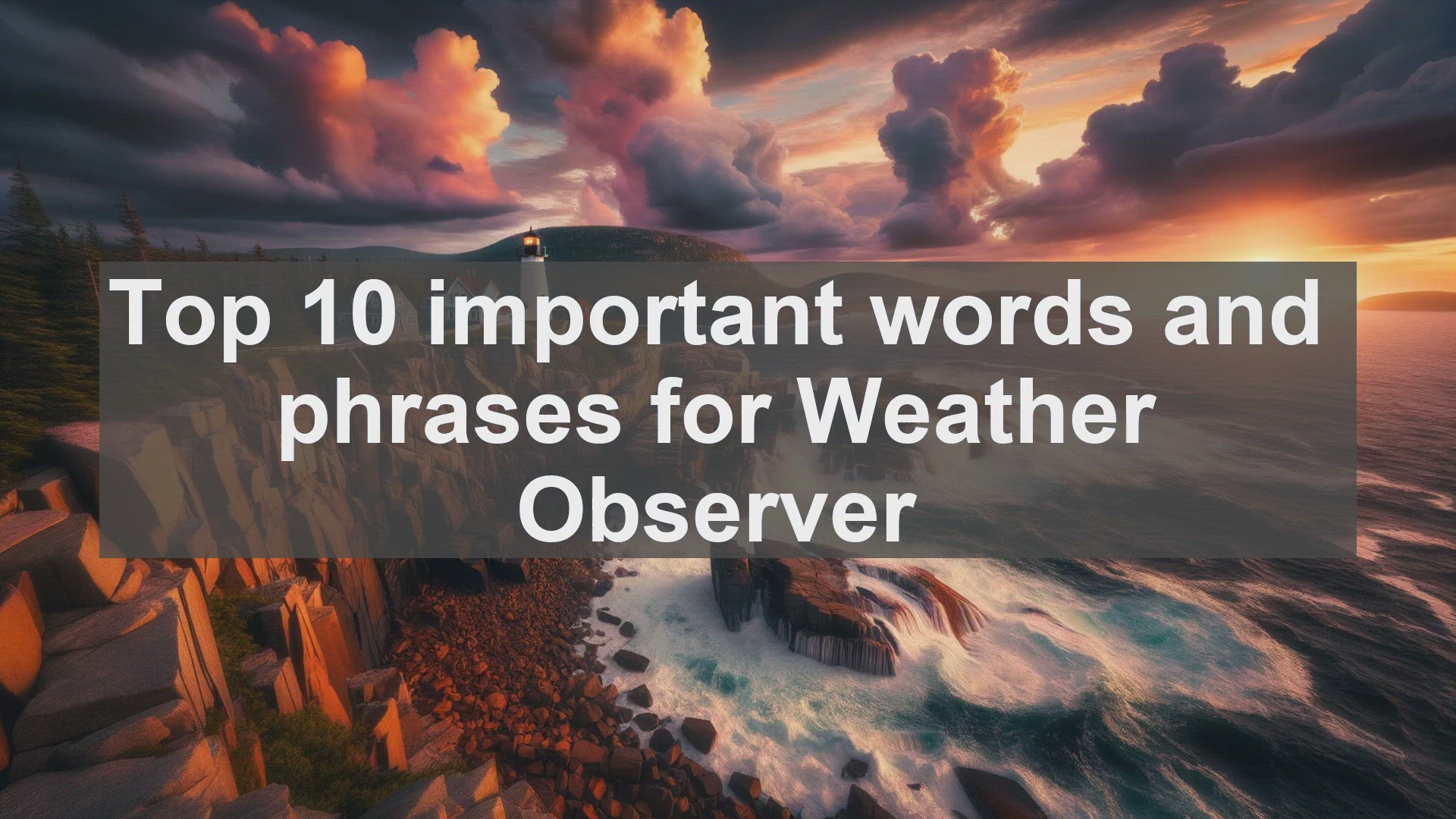 'Video thumbnail for Top 10 important words and phrases for Weather Observer'