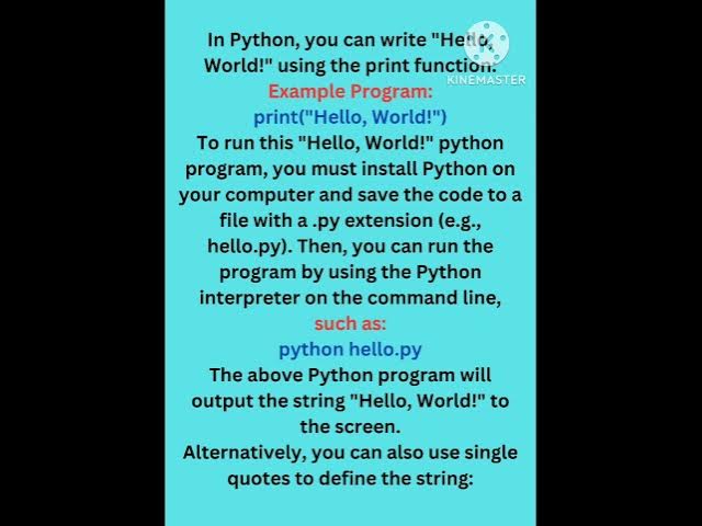 Video thumbnail for python example code"hello world" print 📓📒📒📖🤔🤔🤔