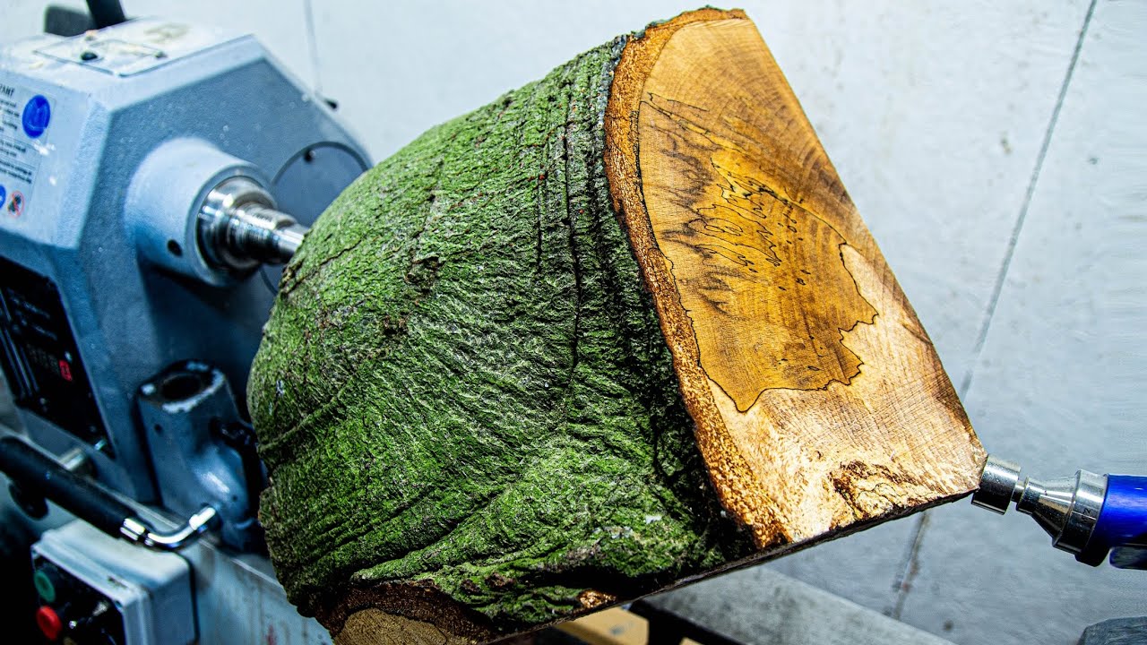 Video thumbnail for Woodturning - Spalted Beech Carved Vase