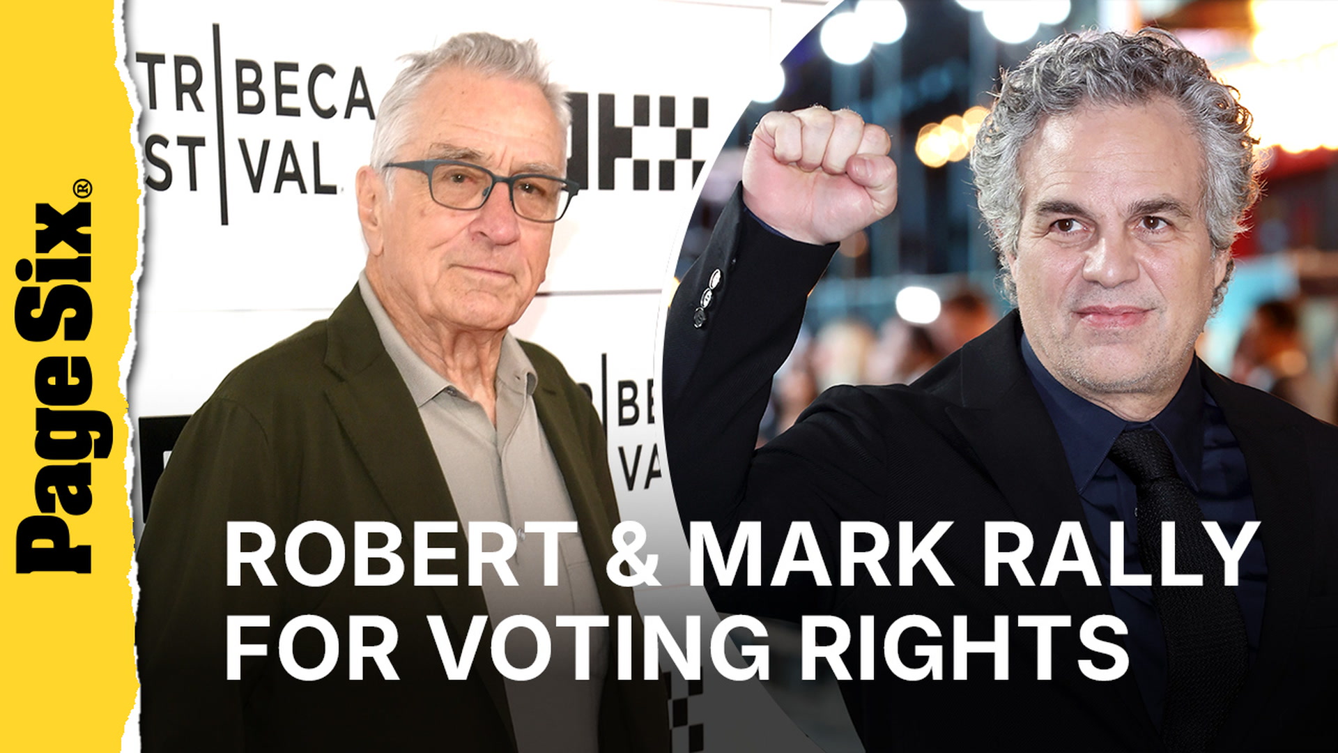 Video thumbnail for Robert De Niro and Mark Ruffalo rally to protect midterm elections